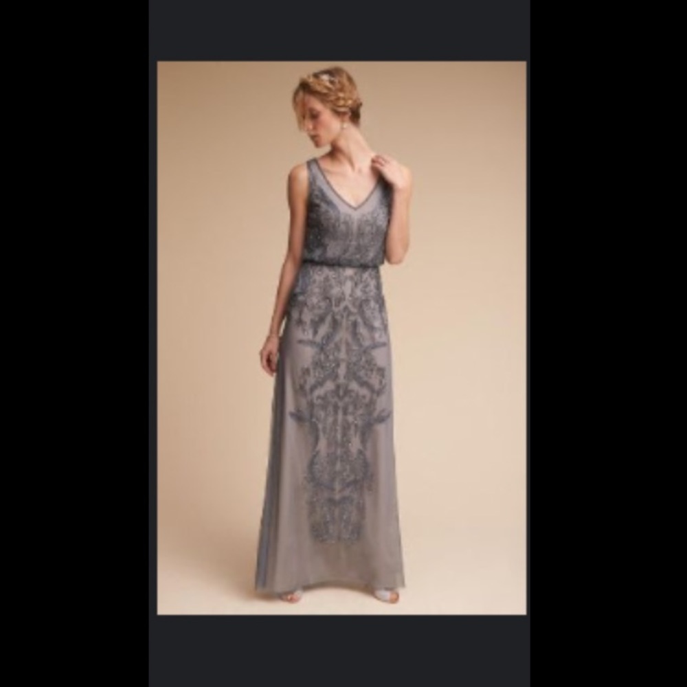 Bridesmaid Dress in Pewter. Audrey BHLDN dress.